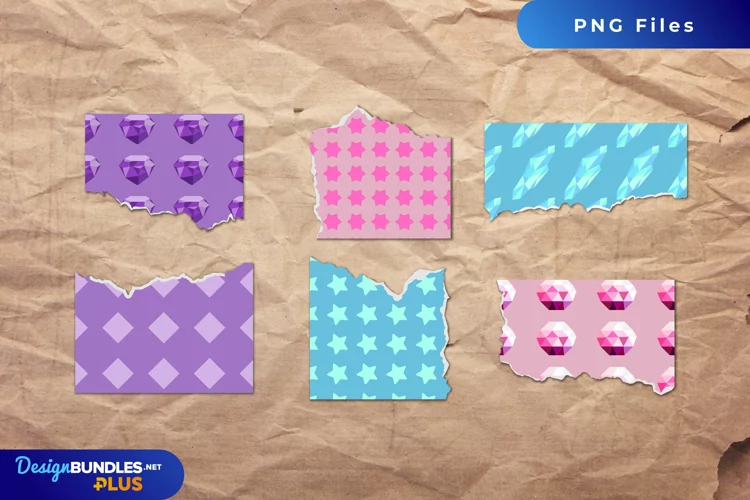 Diamond with Vintage Color Seamless Pattern Torn Paper