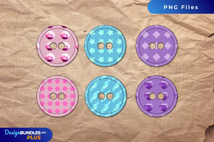 Diamond with Vintage Color Seamless Pattern with Buttons