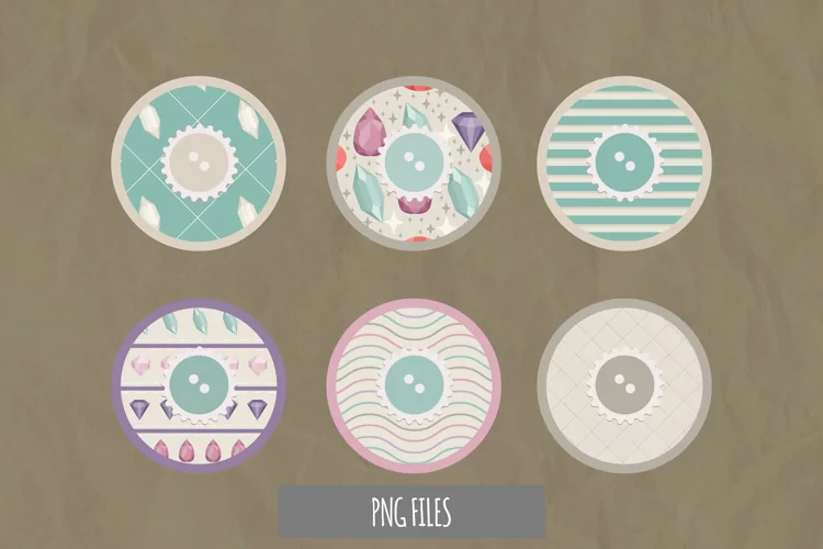Diamond with Vintage Color Seamless Pattern with Buttons