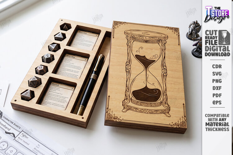 Dice and Miniature Holder Laser Cut | Wooden Dice Vault |CNC example image 1