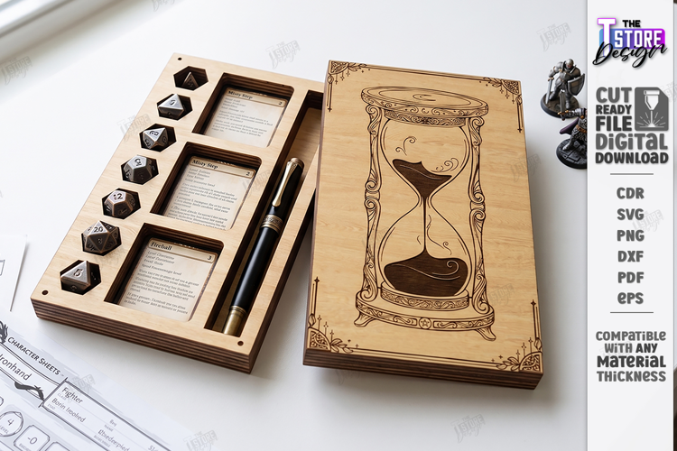 Dice and Miniature Holder Laser Cut | Wooden Dice Vault |CNC