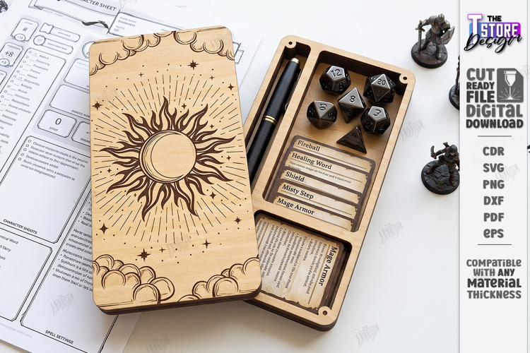 Dice and Miniature Holder Laser Cut | Wooden Dice Vault |CNC