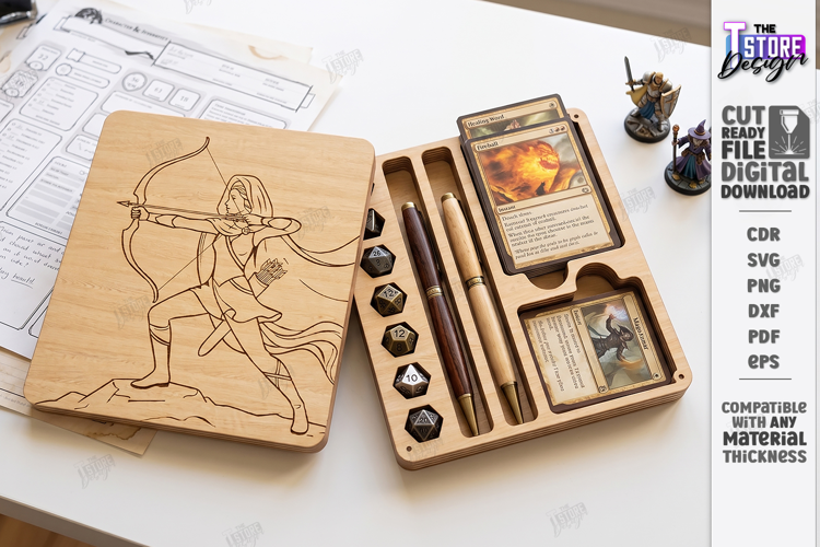Dice and Miniature Holder Laser Cut | Wooden Dice Vault |CNC