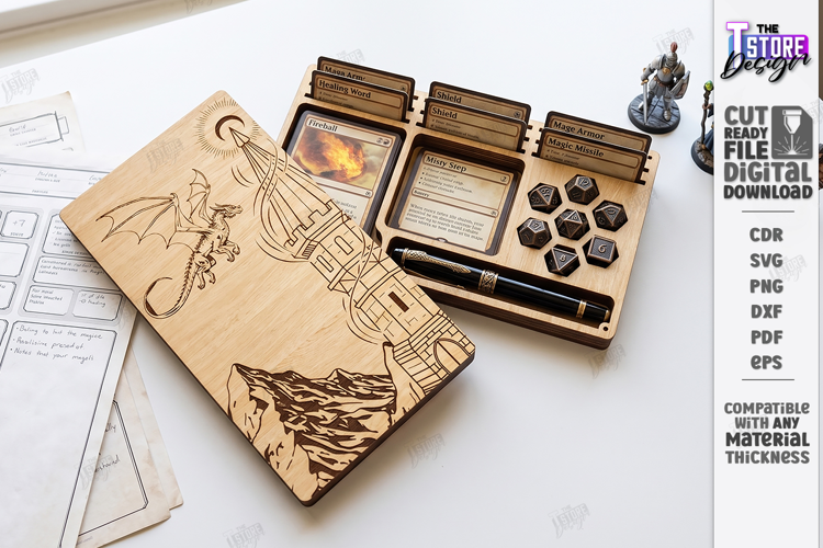 Dice and Miniature Holder Laser Cut | Wooden Dice Vault |CNC