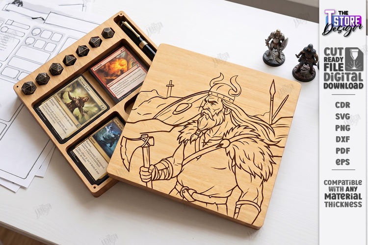 Dice and Miniature Holder Laser Cut | Wooden Dice Vault |CNC