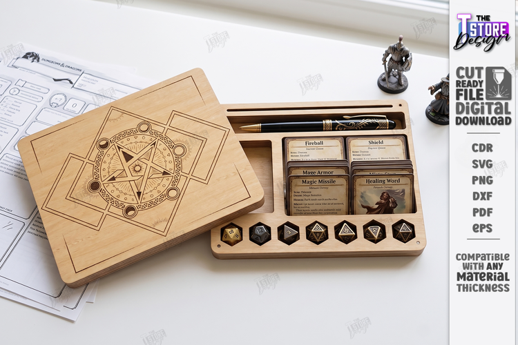 Dice and Miniature Holder Laser Cut | Wooden Dice Vault |CNC
