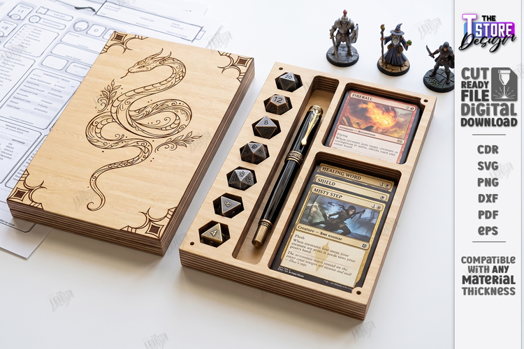 Dice and Miniature Holder Laser Cut | Wooden Dice Vault |CNC