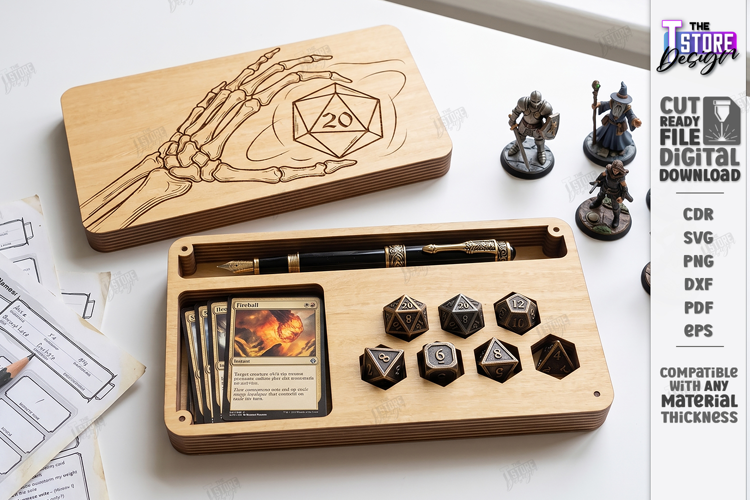Dice and Miniature Holder Laser Cut | Wooden Dice Vault |CNC