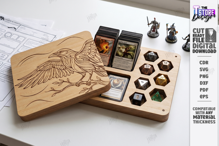Dice and Miniature Holder Laser Cut | Wooden Dice Vault |CNC