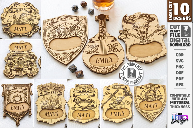 Dice Coasters Laser Cut Bundle | RPG Design | Cup Coasters