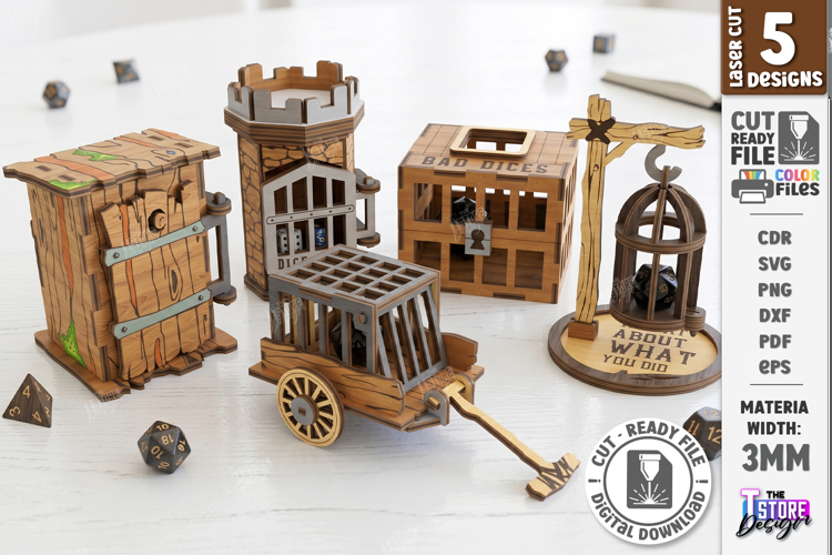 Dice Jail Laser Cut Bundle | RPG Tabletop Gaming Accessories