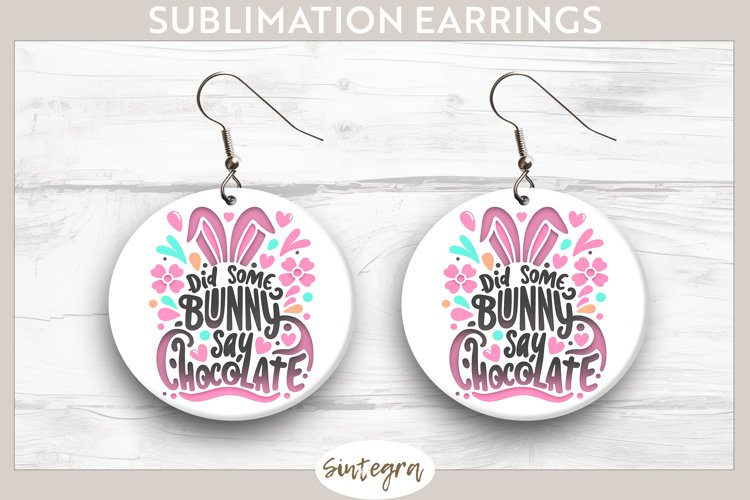 Did Bunny Say Chocolate v9 Round Earrings Sublimation example image 1