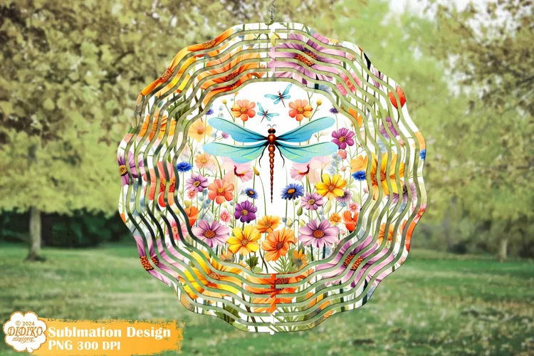 Dragonflies Wind Spinner Sublimation, Farmhouse Wind Spinner