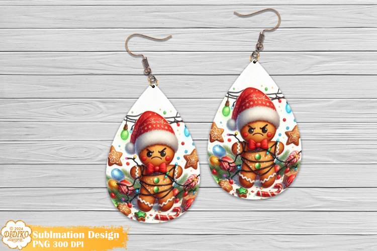Christmas Earrings Png Sublimation, Funny Teardrop Earrings