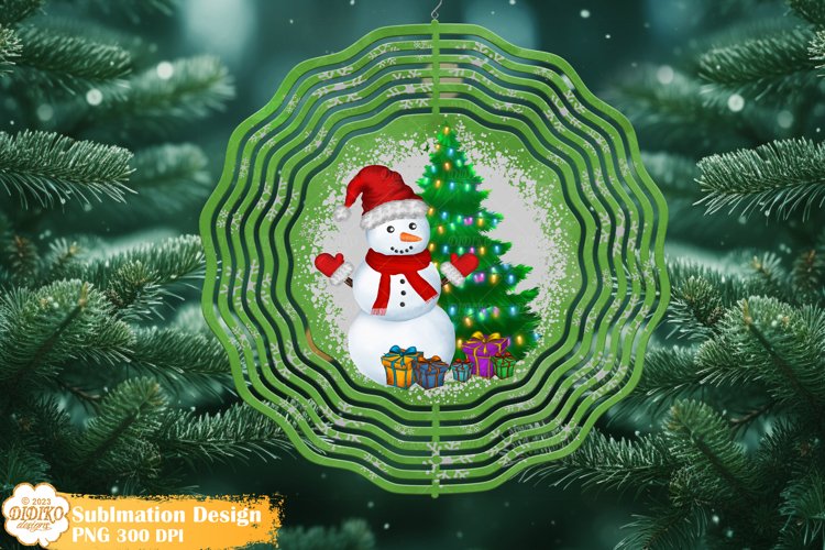 Christmas Snowman Wind Spinner Sublimation, WInter Spinner