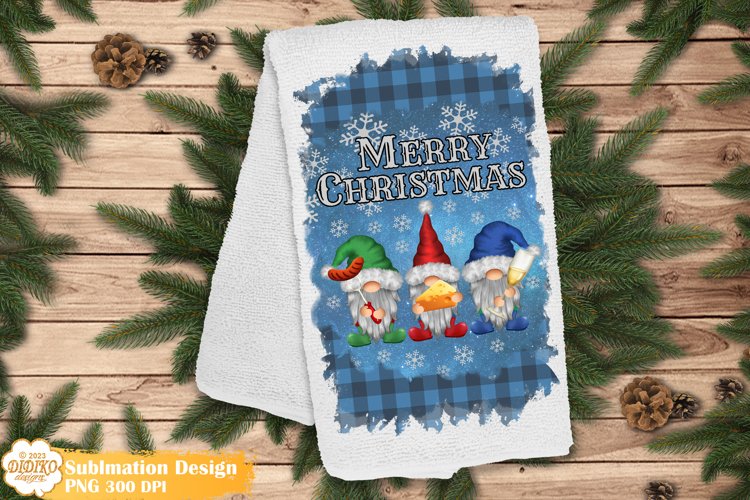Christmas Kitchen Towel Sublimation, Barbeque Kitchen Towel