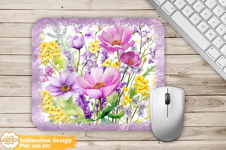 Flower Mouse Pad Sublimation Png , Spring Mouse Pad Png