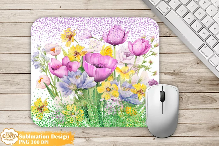 Flowers Mouse Pad Png Sublimation , Spring Mouse Pad Png