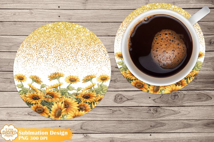 Summer Coaster Sublimation, Farmhouse Round Coaster Png