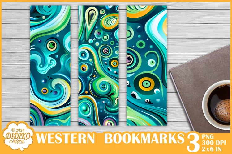 Western Bookmark Sublimation, Alcohol Ink Bookmarks Png