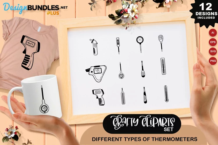 Different Types Of Thermometers Clipart Set