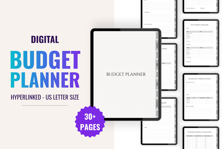Digital Budget Planner, Financial Tracker for Goodnotes