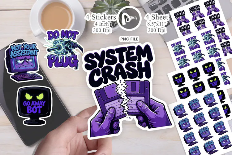 Digital Burnout Sticker