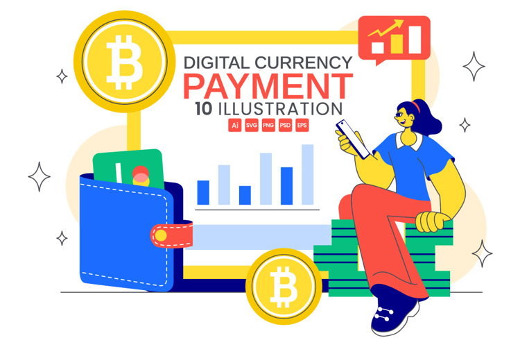 10 Digital Currency Payment Illustration