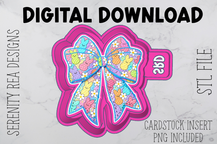 Easter Faux Coquette Bow Freshie Mold Housing STL File