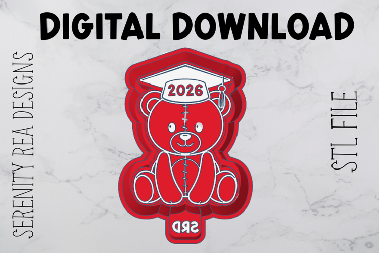 Graduation Bear Freshie Mold Housing STL File