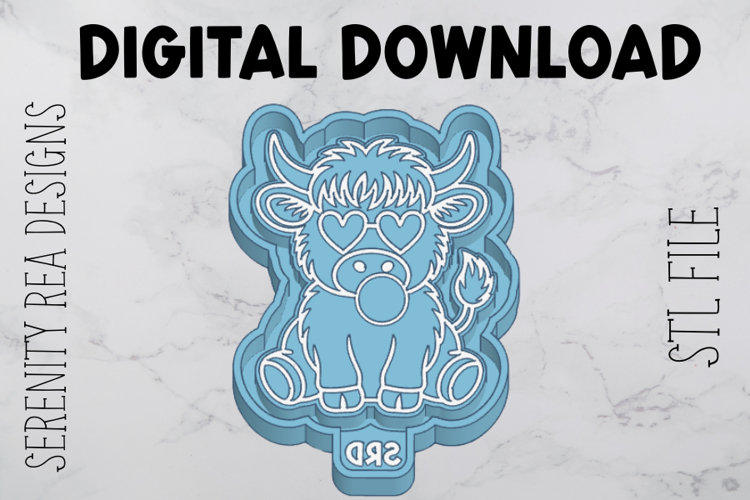 Highland Cow Freshie Mold Housing STL File