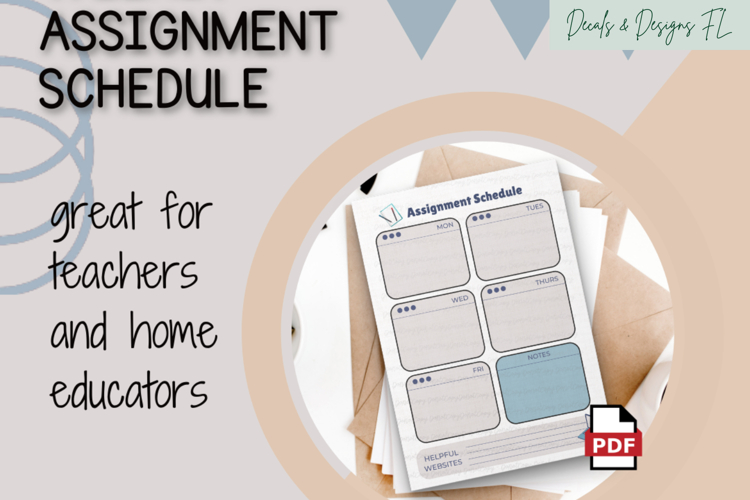 Assignment Schedule Worksheet | Documentation | Education