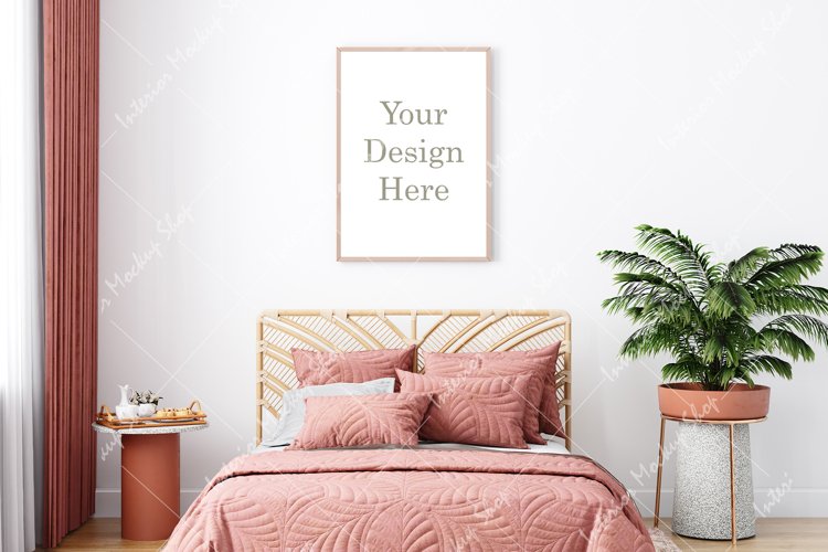 Bedroom frame mockup for art