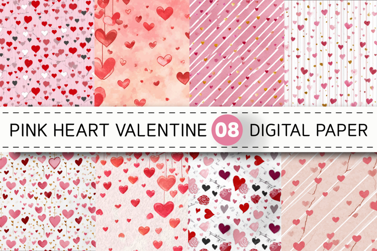 Valentine Seamless Digital Papers- Valentine PNG
