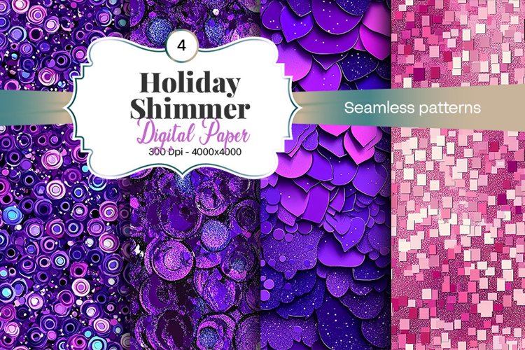 Holiday Shimmer Digital Paper - 04 Variations example image 1
