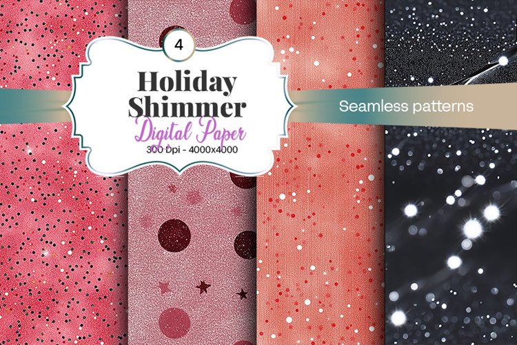 Holiday Shimmer Digital Paper - 04 Variations