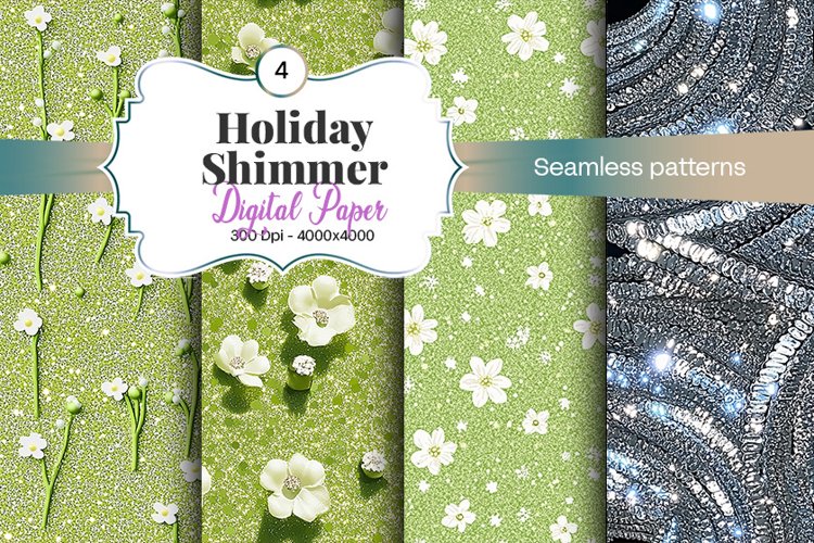 Holiday Shimmer Digital Paper - 04 Variations example image 1