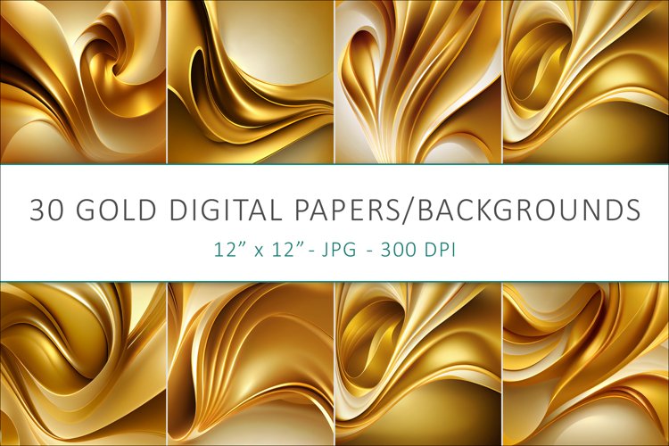 Gold Digital Papers, Gold Backgrounds