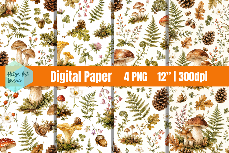 Cute Autumn Digital Paper PNG