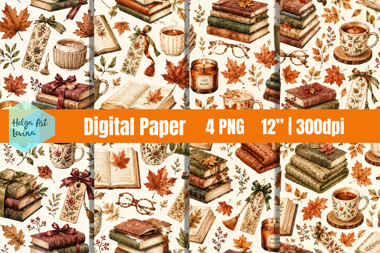 Cute Autumn Digital Paper PNG
