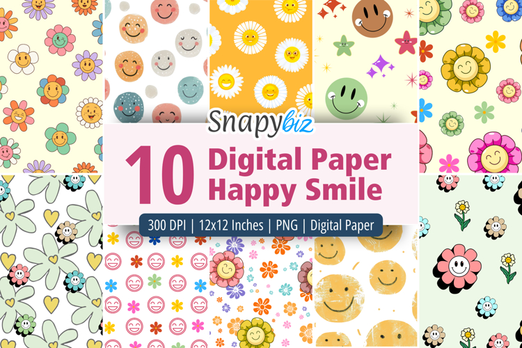 Digital Paper Happy Smile Sublimation
