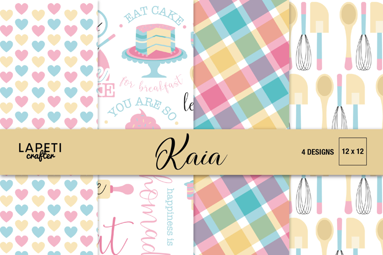 Baking Digital Papers 12x12, Sweet Birthday Backgrounds