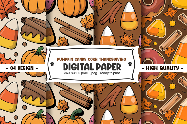 Pumpkin Candy Corn Thanksgiving Paper