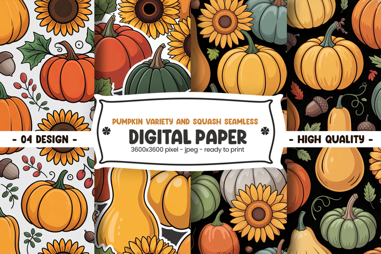 Pumpkin Variety and Squash Seamless Paper