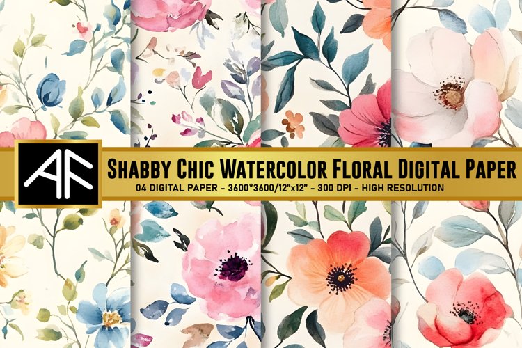 Shabby Chic Floral Digital Paper Pattern
