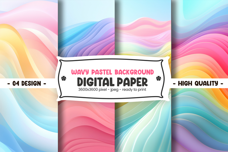 Wavy pastel background digital paper example image 1