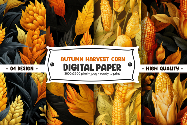 Autumn Harvest Corn Digital Paper