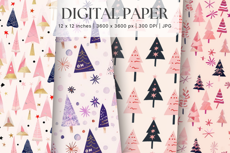 Christmas Ornament Pattern Background Digital Paper_25