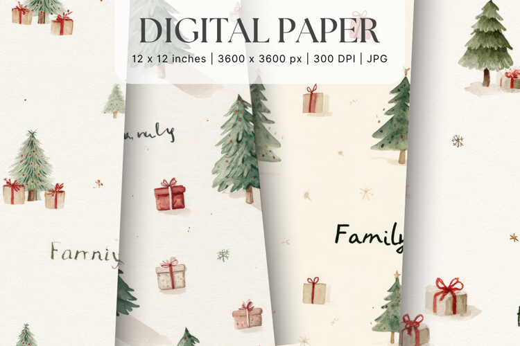 Christmas Ornament Pattern Background Digital Paper_23