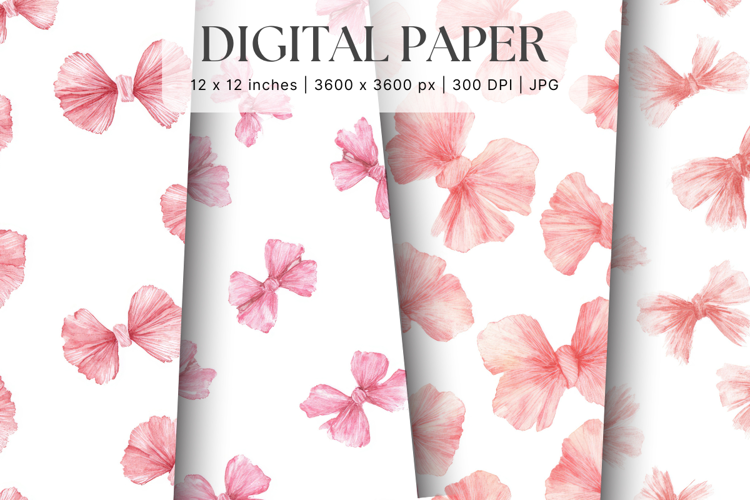 Bow Ribbon Background Bow Digital Paper Pattern Wallpaper